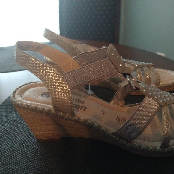 REMONTE Ursula Pewter & bling wedge Sandals size 40 EU - Picture 5 of 5